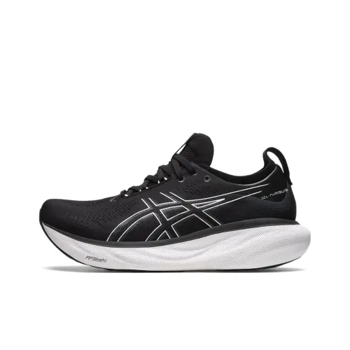 Asics Gel Nimbus 25 Low Top Марафон Беговые кроссовки Мужские Черный Белый