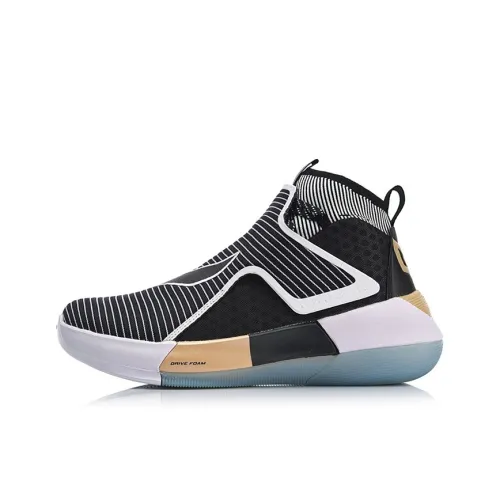 Подкладка YuShuai 12 Anti-slip Легкий Высокий Топ Баскетбольные кроссовки Мужской Черный Золото