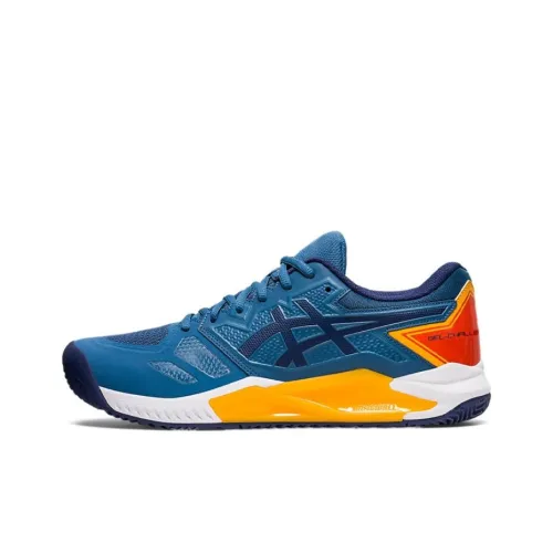 Asics Challenger 13 Gel Abrasion Resistant Дышащие Низкие Кроссовки для тенниса Синий Желтый
