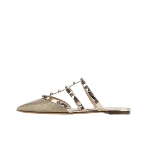 Valentino Rockstud Домашние тапочки Женские Бронза