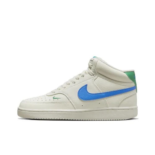 Nike Court Vision Mid Slip Resistant Shock Absorbers MID Топ Скейтборд Кроссовки Женские Серый Синий