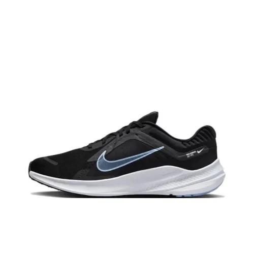 Nike Quest 5 Амортизаторы Шок-Прочный Устойчивый к Износу Дышащий Низкий Топ Повседневные Беговые Кроссовки Мужские Черные