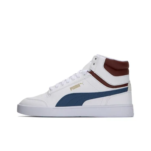 PUMA Shuffle Perf MID Топ Кроссовки для скейтбординга Унисекс Белый Коричневый Синий
