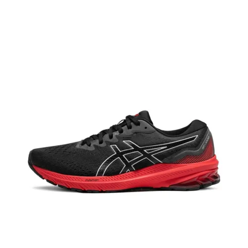 Asics GT 1000 11 Устойчивый к истиранию Дышащие Низкие Кроссовки для Бега Мужские Черные Красные