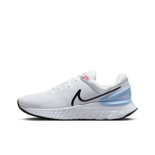 Nike React Miler 3 Устойчивые к истиранию амортизаторы Низкий топ Беговые кроссовки Мужские Белые