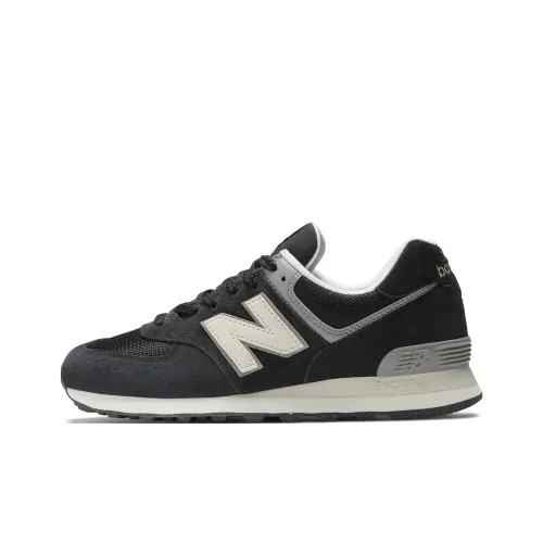 New Balance NB 574 Low Топ Повседневные Беговые Кроссовки Унисекс Черный Серый Белый