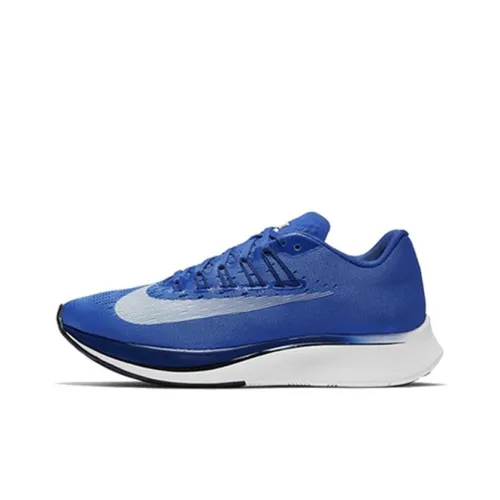 Nike Zoom Fly 1 Non Slip Легкий Низкий Топ Воздушная Подушка Повседневные Беговые Кроссовки Унисекс Синий Белый