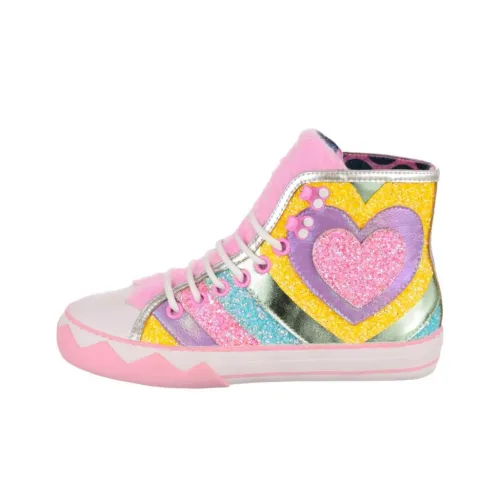 IRREGULAR CHOICE Скейтборд Кроссовки Высокие Розовые Желтые Женские