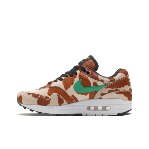 Atmos x Nike Air Max 1 Аbrasion Resistant Низкий Топ Марафон Беговые кроссовки Унисекс Бежевый Коричневый