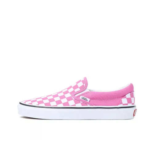 VANS Slip On Series Classic Low Top Скейтборд Кроссовки Унисекс Розовый Белый Шахматный Узор