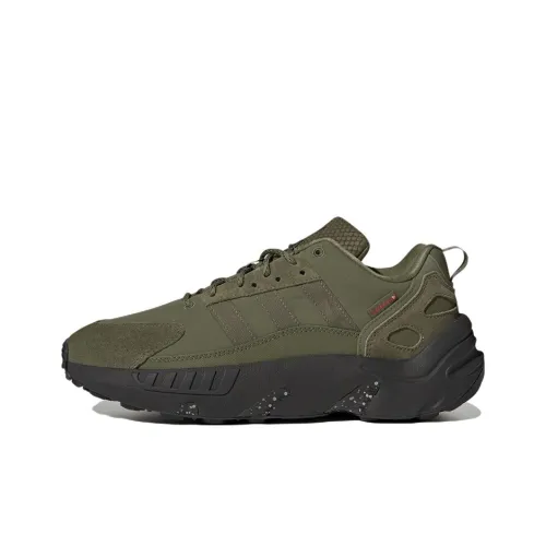 Adidas Originals ZX 22 Boost Устойчивый к истиранию Противоскользящий Амортизаторы Низкие Беговые кроссовки Оливково-зеленый