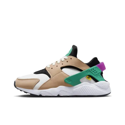 Nike Air Huarache Shock Absorbers Slip-Resistant Abrasion-Resistant Low Top Casual Running Shoes Men's Brown White Найк Эйр Хуараче Шок Абсорберз Слип-Резистент Абразион-Резистент Низкий Топ Повседневные Беговые Кроссовки Мужские Коричневый Белый