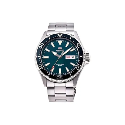 ORIENT Автоматический Механический Механизм Металл Нержавеющая Сталь Ремешок Часы Мужские Часы Синий Циферблат