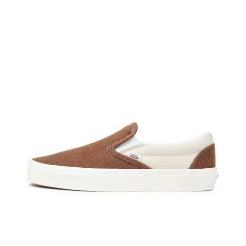 Vans Slip On Series Ayakkabi Low Скейтборд Кроссовки Унисекс Коричневый Белый