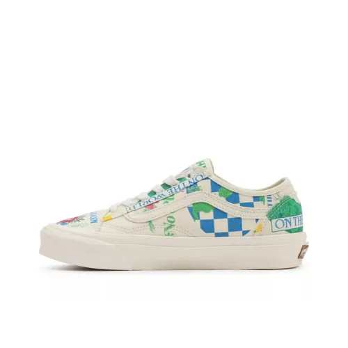 Vans Old Skool Low Топ Скейтборд Кроссовки Унисекс Белый Зеленый