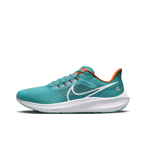 Nike Air Zoom Pegasus 39 Slip-Resistant Дышащий Легкий Низкий Топ Беговые Кроссовки Мужские Бирюзовые Майами Dolphins