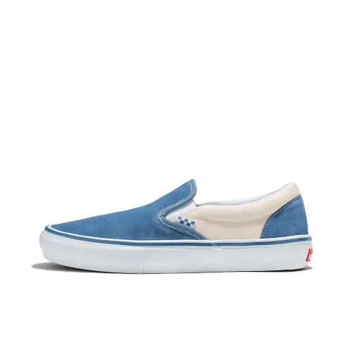Vans Slip On Series Low Топ Скейтборд Кроссовки Унисекс Синий Белый