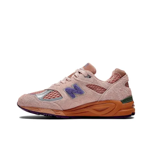 Salehe Bembury x New Balance NB 990 V2 противоскользящие устойчивые к истиранию низкий топ беговые кроссовки унисекс кораллово-розовый