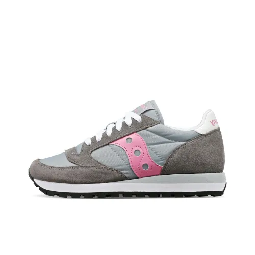 Saucony Jazz Original Амортизаторы Shock Absorbers Противоскользящие Устойчивые к истиранию Низкий Топ Беговые кроссовки Женские Серый Белый Розовый