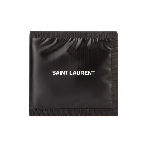 SAINT LAURENT Нейлоновая ткань держатель для карт кошелек мужской черный