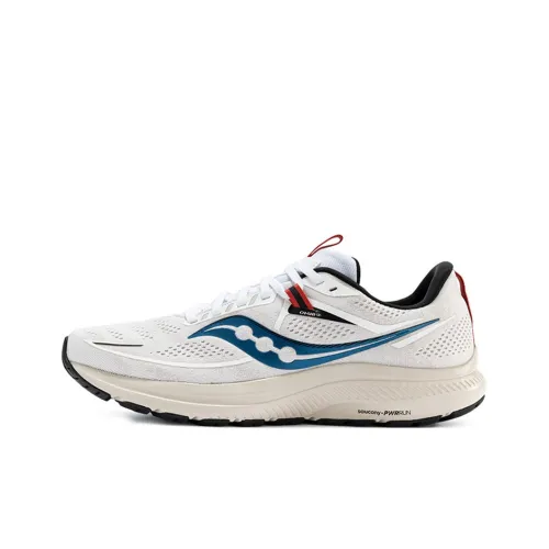 Saucony Амортизирующий Противоскользящий Износостойкий Дышащий и Легкий Низкий Топ Беговые кроссовки Мужские Белые и Синие