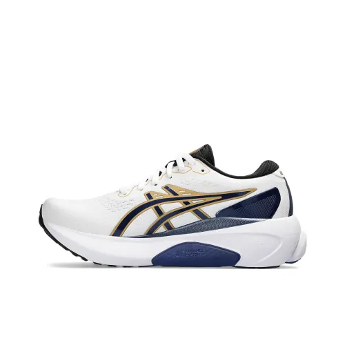 Asics Gel Kayano 30 Амортизация Износостойкий Низкий Топ Марафон Беговые кроссовки Женские Белые Синие