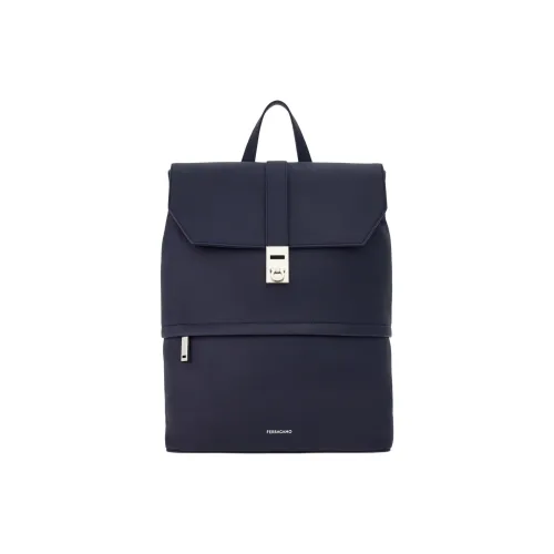 FERRAGAMO Hammered Телячья кожа Рюкзак Мужской Полночный синий