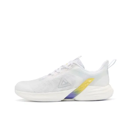 PEAK Hyperfuse Противоскользящие Устойчивые к износу Дышащие Низкие Беговые кроссовки Мужские Белый Желтый Фиолетовый