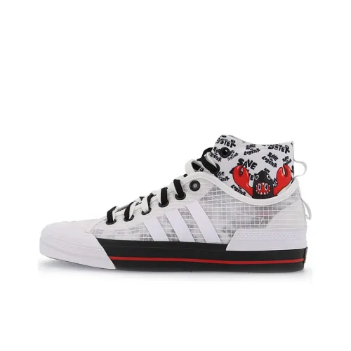 Adidas Originals NIZZA Hi DL Устойчивые к истиранию высокие кроссовки для скейтбординга унисекс белые черные