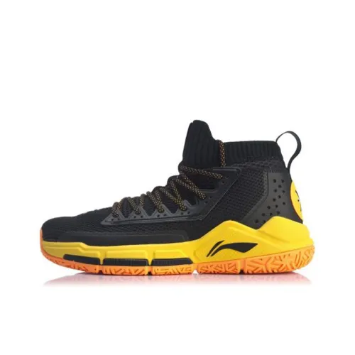 LINING Wade Fission 5 Амортизирующие низкие баскетбольные кроссовки для мужчин черные и желтые