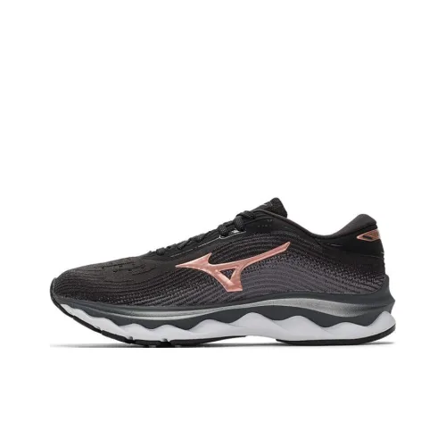 Mizuno Slip-resistant Abrasion-resistant Breathable Low-Top Running Shoes Unisex Black Gold Мицубо Противоскользящие Устойчивые к износу Дышащие Низкие Кроссовки для Бега Унисекс Черный Золото