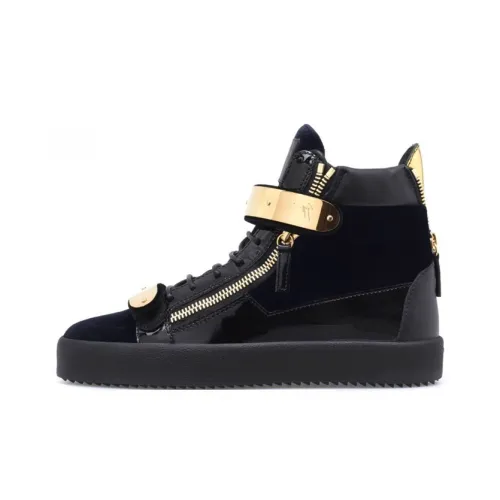 Giuseppe Zanotti GZ Coby Высокий Топ Стильные Скейтбординги Мужской Морской Синий