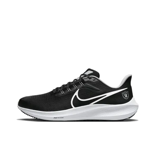 Nike Air Zoom Pegasus 39 Slip-Resistant Дышащий Легкий Низкий Топ Беговые Кроссовки Мужские Черные Las Vegas Raiders