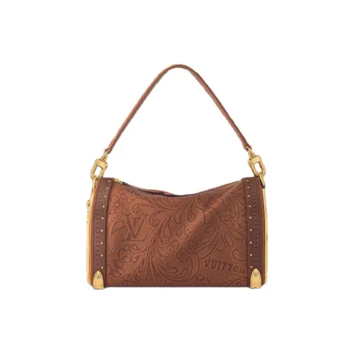 LOUIS VUITTON Коровья кожа Портативная Сумка через плечо Сумка на плечо Мужская Коричневая