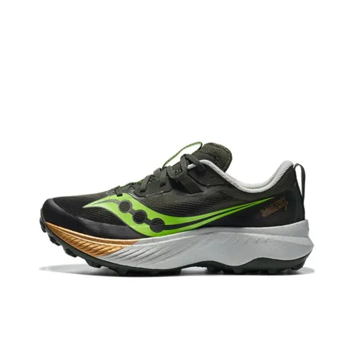 Saucony Endorphin Speed 1 Противоскользящий устойчивый к истиранию низкий топ тренировочные беговые кроссовки мужской черный зеленый