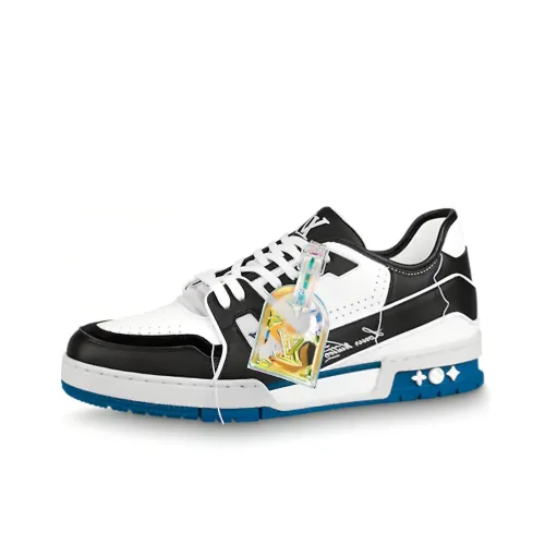 LOUIS VUITTON Тренер Low Топ Стильные Скейтбординги Мужской Черный Синий