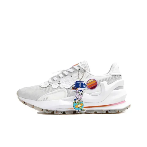 LiNing Fangyuan Eternal Амортизаторы Shock Slip-resistant Abrasion-resistant Низкий топ Беговые кроссовки Мужские Серый Белый