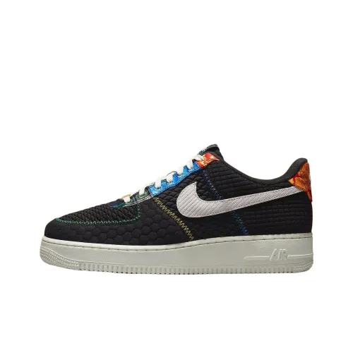 Nike Air Force 1 MULTI Материал Противоскользящие Устойчивые к износу Низкий Топ Скейтборд Кроссовки Мужские Черные