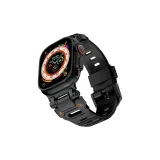 Нержавеющая сталь интерфейс (черный) + фторополимерный ремешок (черный)