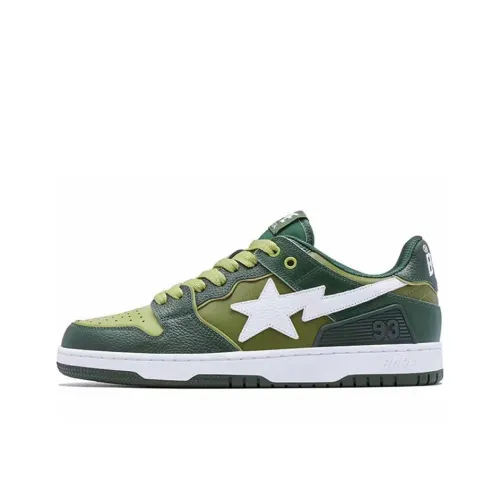 A BATHING APE SK8 LOW Топ Стильные Скейтбординги Женские Зеленый