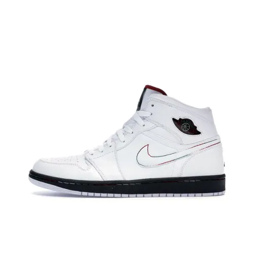 Jordan Air Jordan 1 Ретро 'Cinco DE Mayo' Амортизация High Топ Винтажные баскетбольные кроссовки Мужской Белый черный