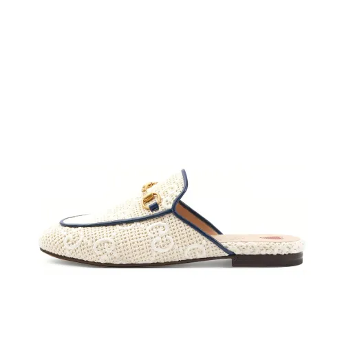 GUCCI Princetown Натуральная кожа Домашние тапочки Женские Белые