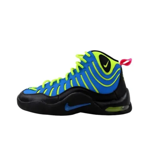 Nike Air Bakin Амортизация Износостойкий MID Топ Винтажные баскетбольные кроссовки Унисекс Черный Синий