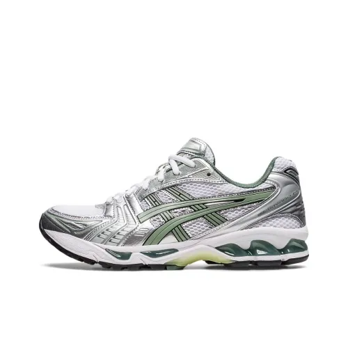 Asics Gel Kayano 14 Low Топ Беговые кроссовки Мужские Серебристо-зеленые