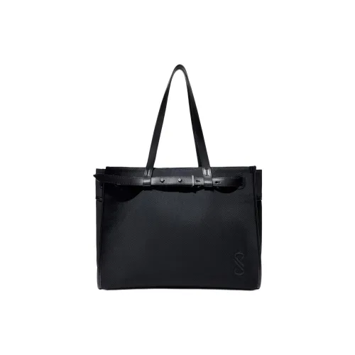 PROENZA SCHOULER Холст Телячья кожа Сумка Холст Сумка Тоут Сумка для покупок Сумка Стандартная Женская Черная