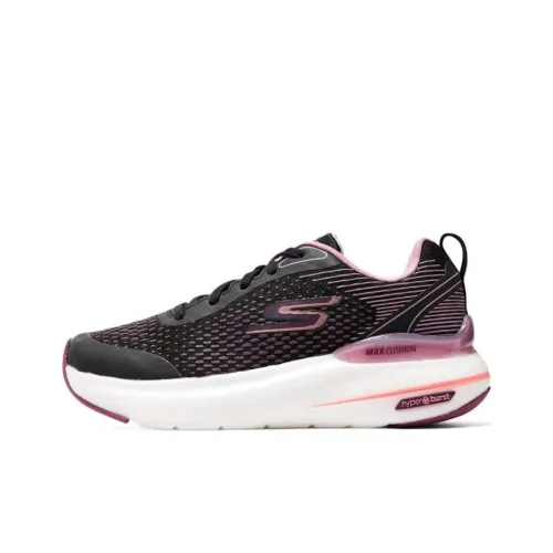 Skechers Max Cushioning Hyper Burst Premier Trail Low Топ Беговые кроссовки Женские Черный Бледно-розовый цвет кизила