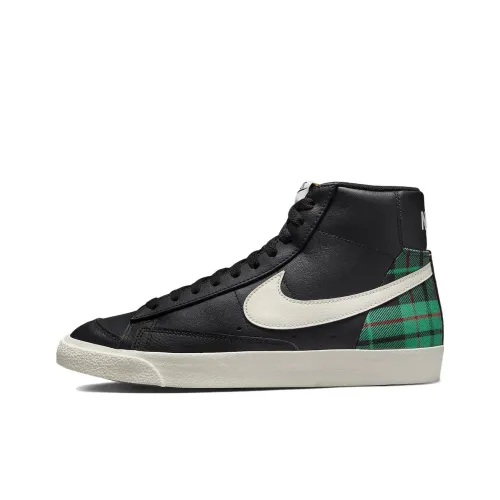 Nike Blazer 'Клетчатый' Slip-Resistant Abrasion-Resistant MID Скейтбординг Кроссовки Черные