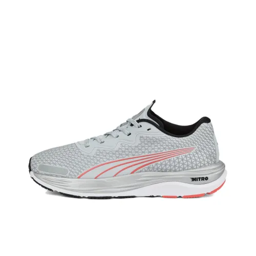 PUMA Velocity Nitro 2 Wtr Противоскользящие Устойчивые к истиранию Низкие Беговые кроссовки Женские Серый Розовый