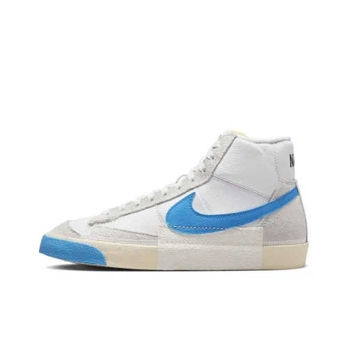 Nike Blazer Mid Топ Скейтборд Кроссовки Унисекс Синий Белый