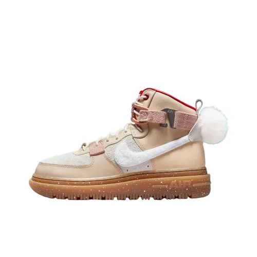 Nike Air Force 1 Utility 2,0 'Рождество' Slip-resistant Abrasion-resistant High Top Skateboard Shoes Women's Pink White